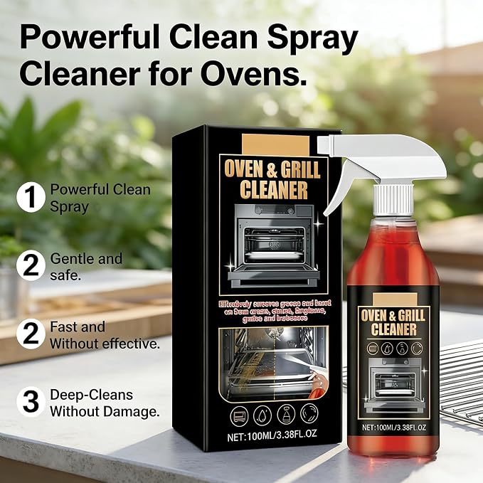MYSQIHO Kitchen Heavy Oil Cleaner Spray, 100Ml All Purpose Kitchens Heavy Oil Cleaning Agent, Clean Spray Cleaner for Ovens, Countertops, Stovetop (2pcs)