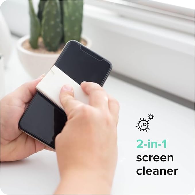 Shine 2-in-1 Screen Cleaner Spray + Microfiber Cloth, 5 Pack | Streak-Free, Ammonia & Alcohol-Free, Safe for All Screens, Reusable Microfiber Cloth, 5 Colors