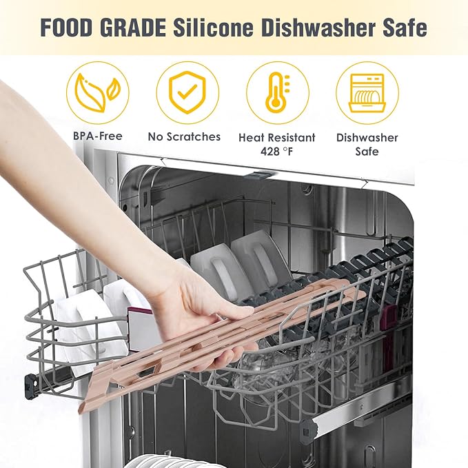 Tomorotec Small Triangle Roll-Up Dish Drying Rack with Silicone Coating Stainless Steel Frame for Sink Corners, Over-The-Sink Kitchen Drainer & Organizer for Space-Saving Storage-Light Brown