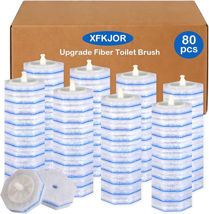 80 Count Toilet Brush Refills for Clorox - Upgrade 3-Layer Thickened Toilet Bowl Brush Compatible with Clorox Toilet Brushes, Toilet Bowl Cleaners with 5X Cleaning Power, No Falling Apart