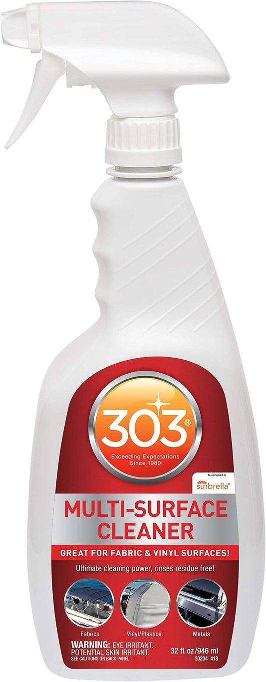 303 Marine Multi-Surface Cleaner for Vinyl & Canvas, 32 oz | Removes dirt, grime, and stains from vinyl, canvas, upholstery, and other marine surfaces.