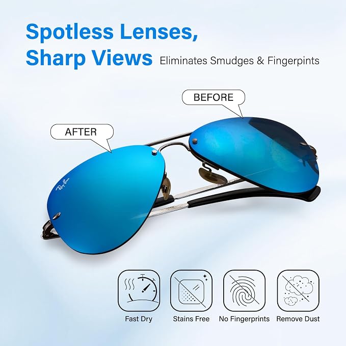 200 Count Lens Wipes for Eyeglasses, Eye Glasses Cleaner Wipes for Phone | Streak-Free & Scratch-Free Pre-moistened Lens Cleaning Wipes, Individually Wrapped Glasses Wipes for Sunglass & Touchscreens.