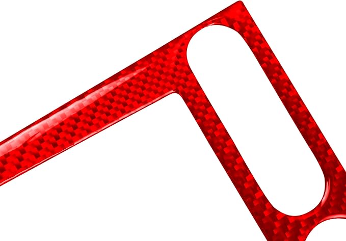 Red Real Carbon Fiber Trim for Ford Mustang Accessories | for GT Shelby 2005 2006 2007 2008 2009 A/C CD Player Panel Cover Interior Thick Overlay Decal 3PCs