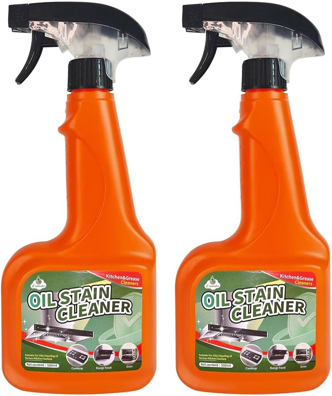 Heavy Duty Kitchen Degreaser Spray, Fast Acting Grease Remover for Stove, Oven & Range Hood, Cuts Tough Grease, for Outdoor Cooking and Grill Cleaner Degreasing (2PCS)