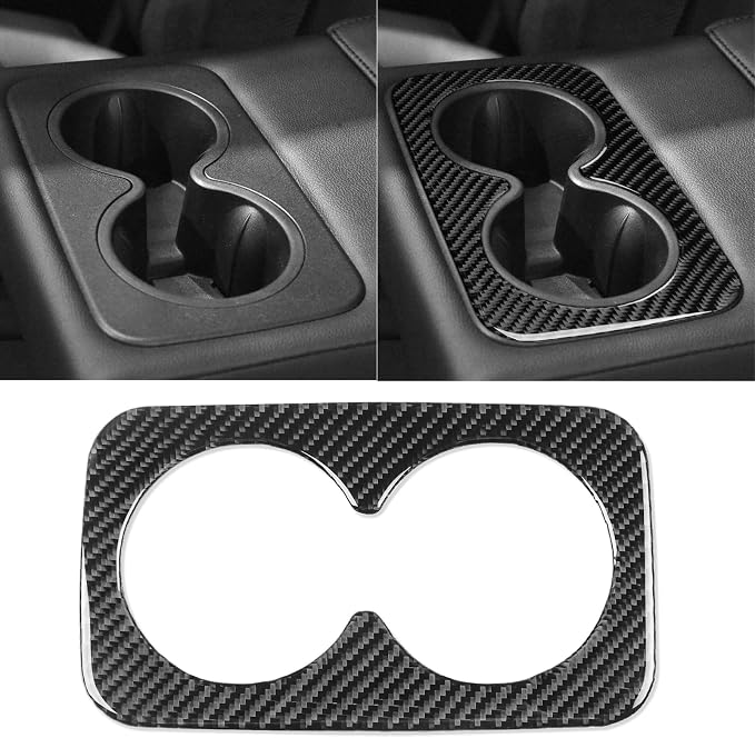 Rear Cup Holder Panel Stickers Fit for Chevrolet Blazer 2019-2025 | for L/LT/RS/Premier | Real Carbon Fiber | Accessories | Rear Cup Holder Panel Cover | Thick Overlay | Self-adhesive