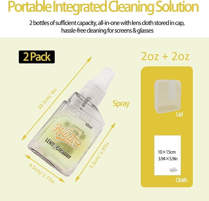 2 Pcs Car Screen Cleaner Accessories, Hatstart Electronic Touch Screens Cleaning Kit for LCD Display TV Laptop Computer Tablet PC Flat Screens, Works with iPhone iPad MacBook Pro, Yellow