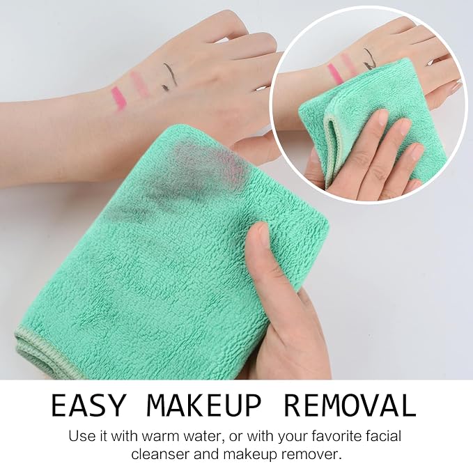 SINLAND Microfiber Facial Cloths Fast Drying Washcloth 12inch x 12inch Absorbent Face Wash Cloth Soft Makeup Remover Cloths