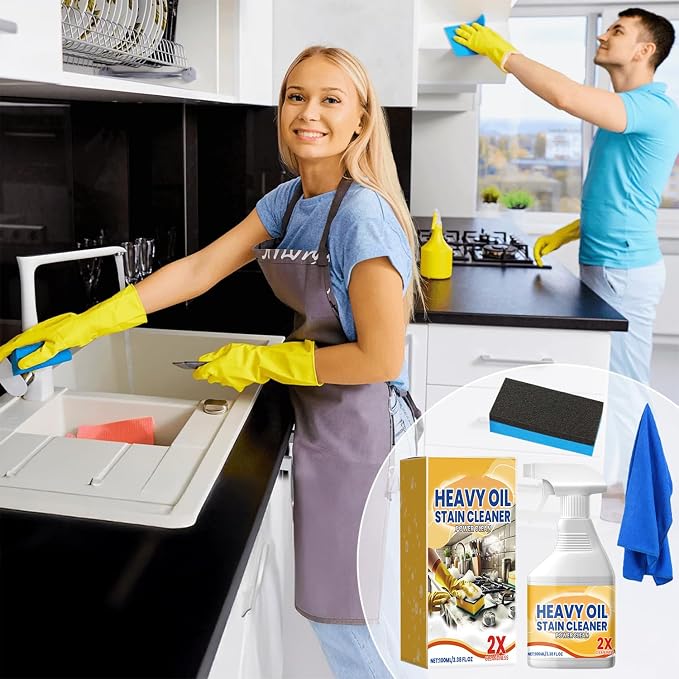 2Pcs Kitchen Heavy Oil Cleaner Spray, 2026 New All Purpose Kitchens Heavy Oil Cleaning Agent,Multipurpose Kitchen Cleaner, Heavy Duty Degreaser Cleaner Spray for Countertops, Ovens and Appliances