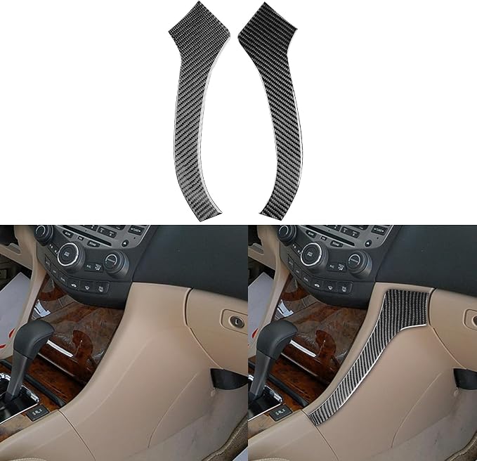 Real Carbon Fiber Trim for Honda Accord Accessories | for 2003 2004 2005 2006 2007，Central Console Panel Side Cover，Interior Dash Panel，Thick Overlay Sticker Decal