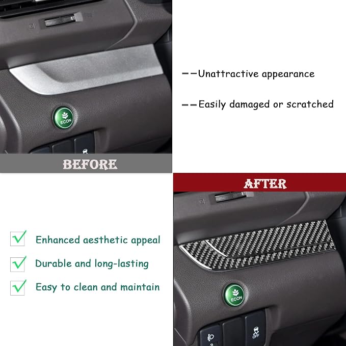 Real Carbon Fiber Trim for Honda CRV Accessories | for CR-V 2012 2013 2014 2015 2016 Driver Instrument Left Side Cover Sticker Interior Thick Overlay Decal