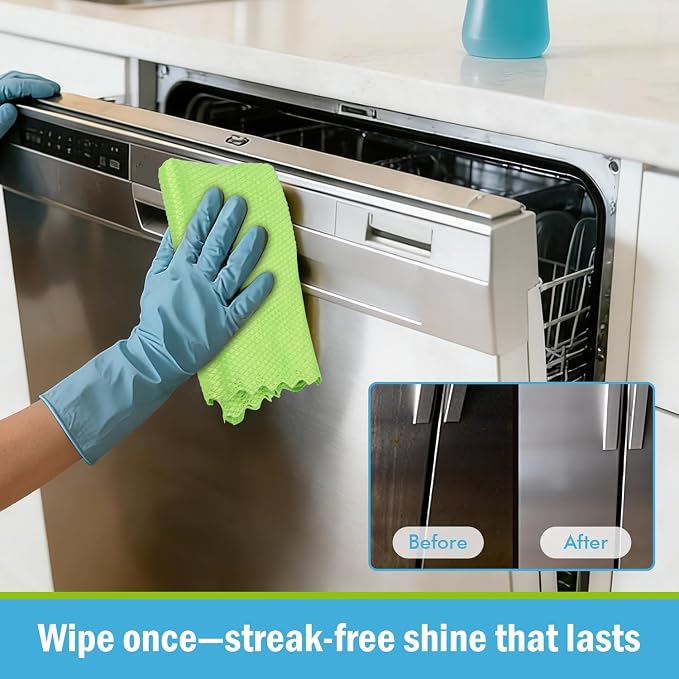 AIDEA Microfiber Glass Cleaning Cloth-8PK, Magic Cleaning Cloths 12"x12" | Premium Microfiber Glass and Window Cleaner, Lint Free Glass Wipes for Windows, Windshields, Mirrors, Stainless Steel,