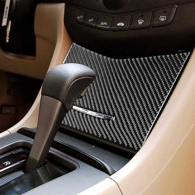 Real Carbon Fiber Trim for Honda Accord Accessories | for 2003 2004 2005 2006 2007，Storage Box Organizer Cover，Interior Dash Panel，Thick Overlay Sticker Decal