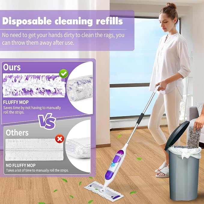 Cafonil 50 Pack Disposable Power Mop Pads for Swiffer Power Mop Pads | Compatible with Swiffer Power Mop Refills Thickened Multi-Surface Replacement for Swiffer Wet Pads Refill on Finished Floors
