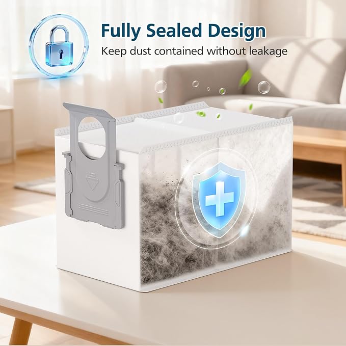 26 Pack QRevo Dust Bags Replacement for Roborock QV 35A, Qrevo S5V, Saros 10/10R, Z70, Curv/Curvx, Q Revo S/Pro/Plus/MaxV/Edge/ S5X/ S5A, S8 MaxV/Max Ultra Robot Vacuum Cleaner