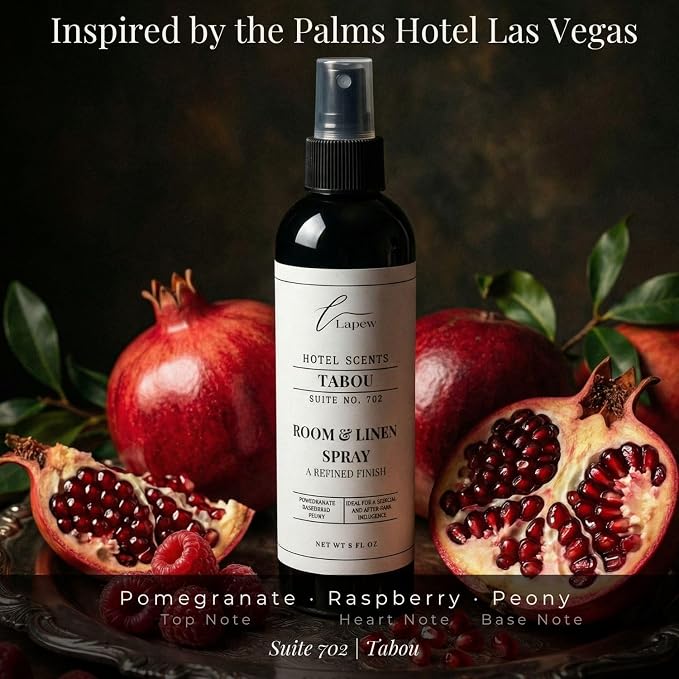 Lapew Hotel Scents Luxury Room Spray | Tabou Suite 702 | Inspired by the Aria Las Vegas | Linen Spray Air Freshener & Fabric Spray | 8 fl oz