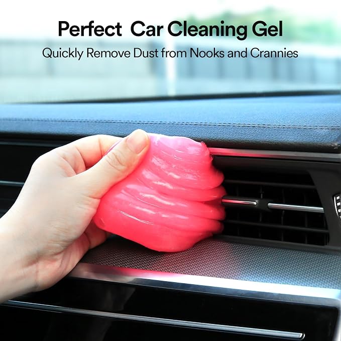 PULIDIKI Car Cleaning Gel Clean Putty Car Interior Cleaner Detailing Tools | Car Slime Cleaner Dust Cleaning Gel for Car Cleaning Supplies Car Essentials Car Gifts Car Accessories for Women Pink