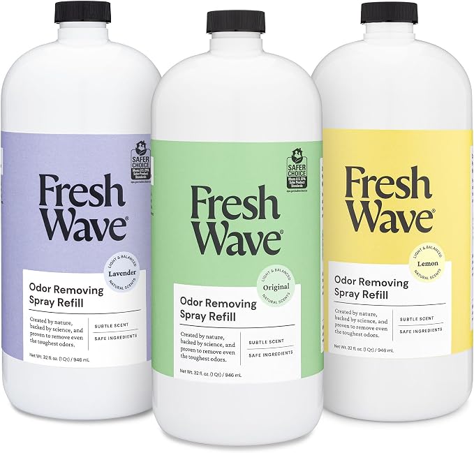 Fresh Wave Spray Refill Odor Removing Bundle: (3) 32 fl oz. Sprays - (1) Lemon, (1) Lavender, (1) Original
