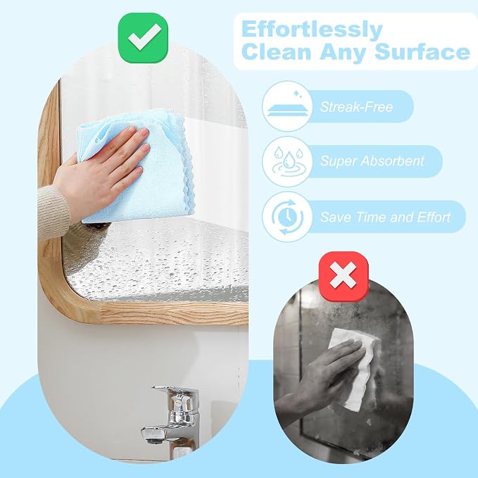 Jessy Home 2 Roll Reusable Paper Towels,100 Sheets Tear Away Microfiber Cleaning Cloth, Lint Free Cleaning Rags for Kitchen, Dishcloth,Household Cleaning Supplies