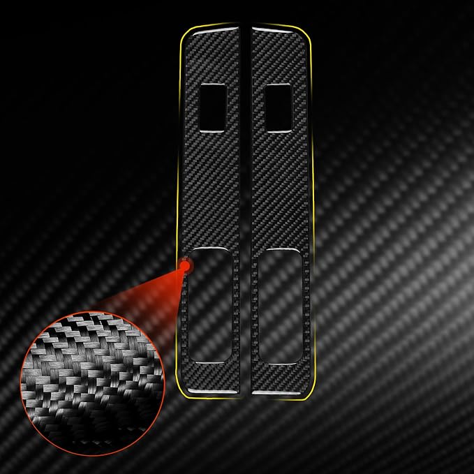 Rear Door Window Lift Panel Trim Fit for Ford Expedition 2007-2014 | Real Premium Carbon Fiber | Rear Door Window Switch Control Panel Decorations | Accessories | Anti-scratch | Self-adhesive