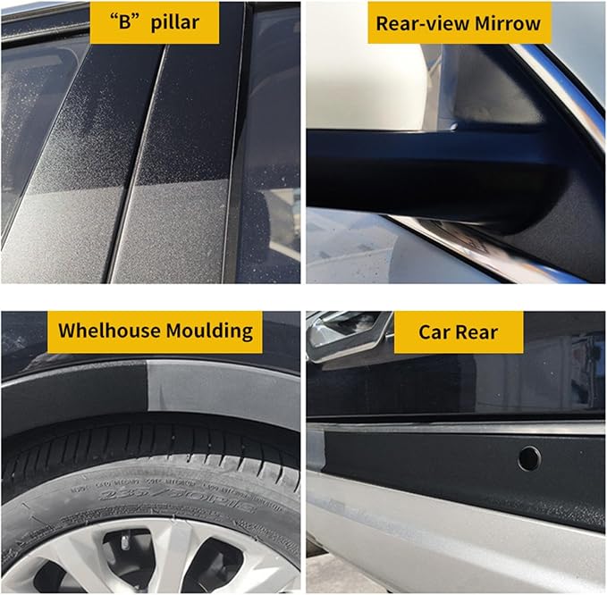 Car Trim Restorer - Interior Cleaner, Dashboard Polish, UV Restoring Spray | 100ml Rubber Shine, Odorless plastlc Restorer Protectant, Oil-Free Coat for Vinyl, Bumper, Console, Tire, Mirror