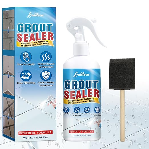 Grout Sealer, Waterproof Grout Sealant Spray, Tile Grout Sealer, Long Lasting Clear Grout Sealer for Shower Tile, Floors, Protect Marble, Ceramic and Granite Surface Grout Cleaner