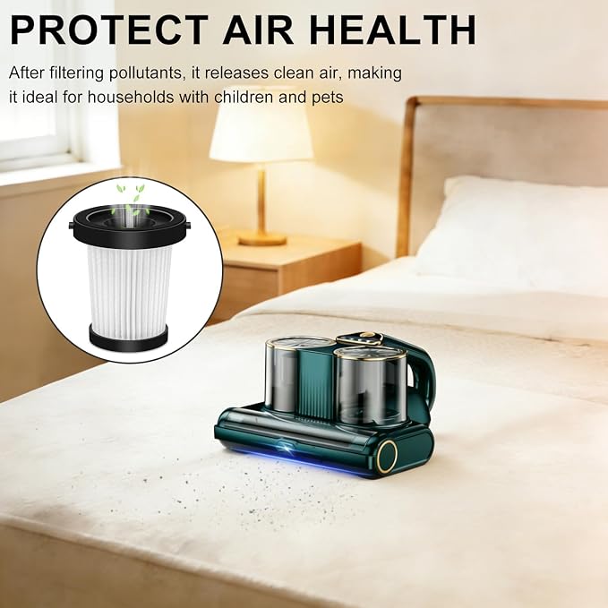 Replacement Filter Compatible with CFBF LW-P1018 Mattress Vacuum Cleaner | 4 Pack High-Efficiency Dust Removal‌ Washable and Reusable Bed Vacuum Cleaner HEPA Filter