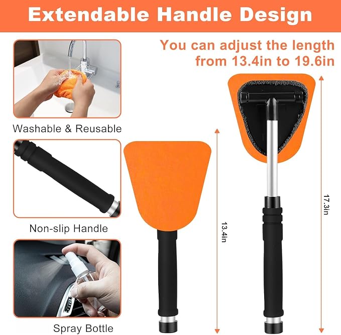 Windshield Cleaner Tool, 15Pcs Car Interior Cleaning Kit, Detailing Kit Cleaner, Detailing Brush, Cleaning Gel, Inside Cleaning Supplies Accessories for Trucks, SUVs, RVs Window