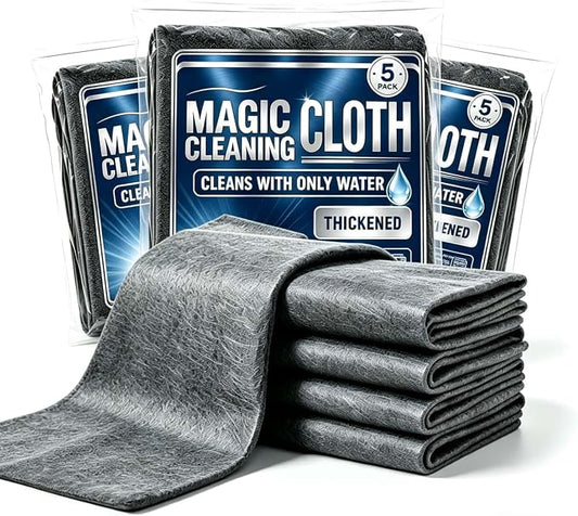 Genie Magic Cleaning Cloth, 15 Pack XXL Microfiber Cleaning Cloths | Lint Free Streak Free Reusable Cleaning Rags for Windows, Mirrors, Stainless Steel, Kitchen, Cars & Screens