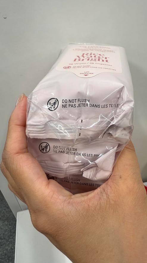 THE FACE SHOP X GLAMZILLA Rice Water Bright Cleansing Wipes On-the-Go Bundle for Face, Moisturizing, Infused with Rice Extract, Cleansing Facial Wipes, 25 Count (Pack of 3)