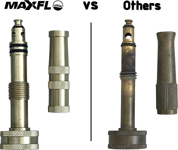 High Pressure Hose Nozzle Heavy Duty | Brass Water Hose Nozzles for Garden Hoses | Adjustable Function | Fits Standard Hoses, Garden Sprayer, Spray Nozzle, Power Washer Nozzle
