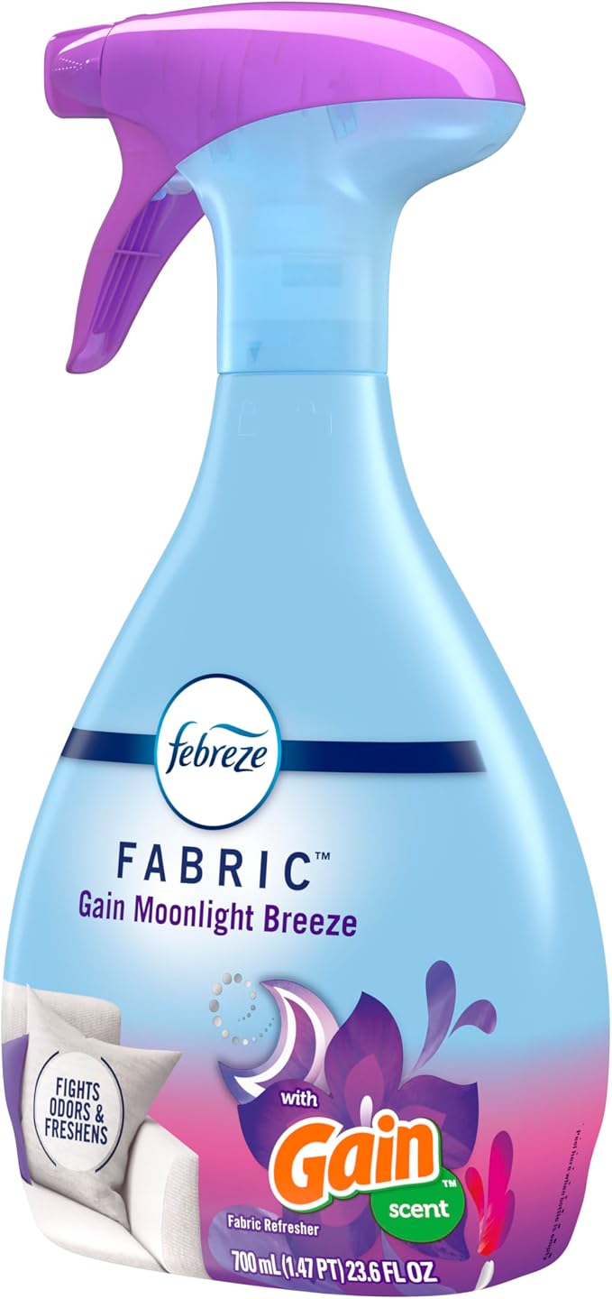 Febreze Fabric Spray, Air Freshener, Odor-Fighting Fabric Refresher, Couch and Linen Spray, Sneaker Balls Alternative, Multi-Use, Gain Moonlight Breeze Scent, 23.6 fl oz