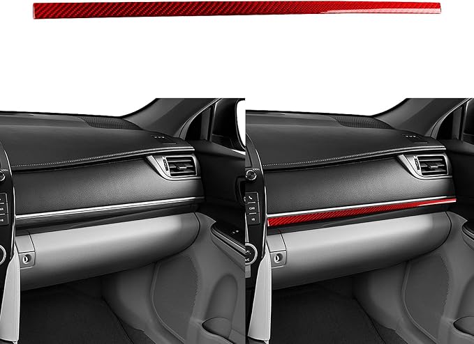 Real Carbon Fiber Trim for Toyota Camry Accessories | for 2012 2013 2014 Co-Pilot Dashboard Strip Interior Thick Overlay Decal