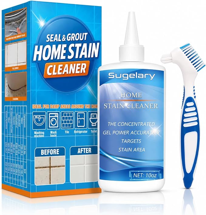 Sugelary Mold Stain Cleaning Gel, Washing Machine Cleaner for Front Loader Seal, All-Purpose Gel for Bathroom Grout, Sink, Shower, Caulk, Front Load Washer Cleaning Solution-10 fl oz
