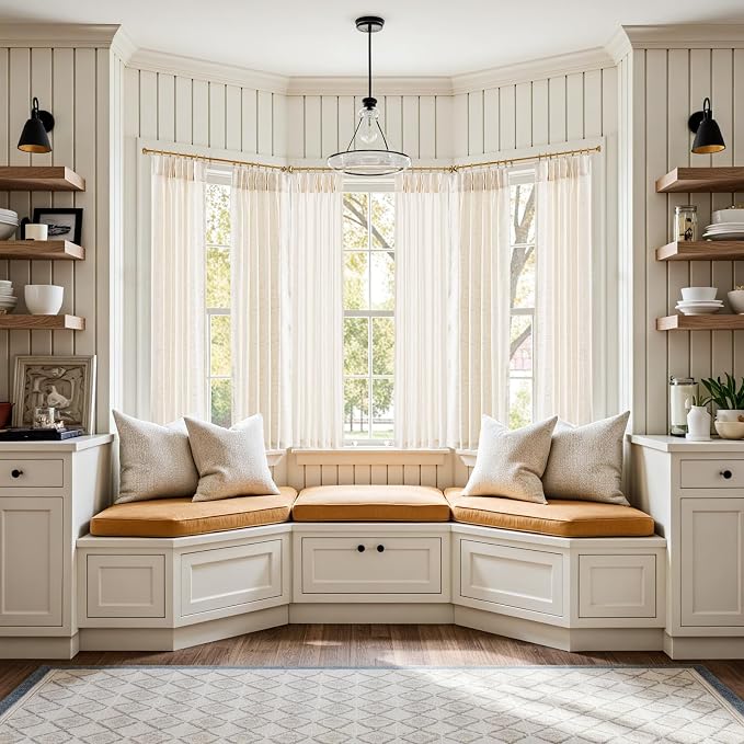 jinchan Linen Pinch Pleated Back Tab Tier Curtains,38x63,2 Panels,Natural | Light filtering,small window treatment,cafe curtains,machine washable,farmhouse,kitchen,bathrooms,laundry