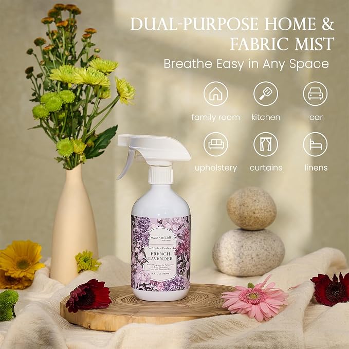‌M&SENSE Air & Fabric & Pet Odor Eliminator Spray - 16.9oz Large Size Natural Safe Air Freshener Lavender Scented Deodorizer for Home Eliminates Smoke Musty Smells Calming Scent for Bedtime Relaxation