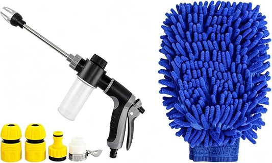 Aquoxis Pressure Washer Gun, High Pressure Garden Hose Nozzle with 360° Rotating Nozzle, 3 Spray Modes, Handheld Jet Nozzle Power Washer for Garden Hose - Fit with U.S. 3/4In Threaded Hoses