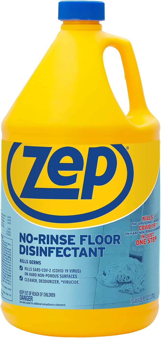 Zep No Rinse Floor Disinfectant, Blue (ZUNRS128)