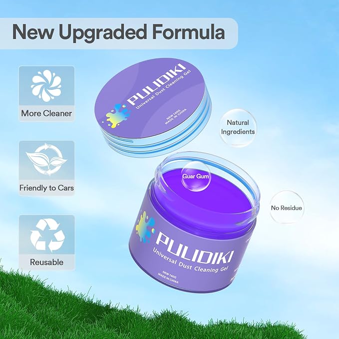 PULIDIKI Car Cleaning Gel Clean Putty Car Interior Cleaner Detailing Kit | Car Cleaning Slime, Car Cleaning Supplies, Car Accessories Gifts for Men Women Purple