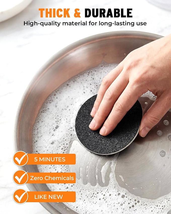 12 Pack Stainless Steel Sponge Suitable for Stainless Steel Surfaces Zero Chemicals Emery Sponges & Long-Lasting for Heavy Duty Burnt-On Stain Removal