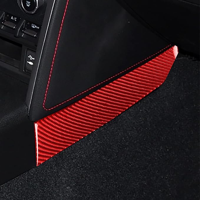 Central Control Floor Side Decals Strips Trim Stickers Compatible with Subaru BRZ/Scion FR-S/Toyota 86 2016 2017 2018 2019 2020 Red Real Carbon Fiber Car Interior Accessories