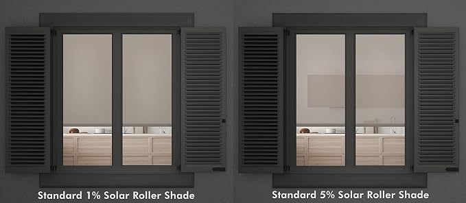 Cordless 1% Solar Screen Standard Roller Shade, Beige 49 W x 78 H (Arrives 1/4" Narrower)