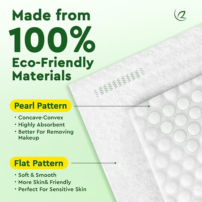 Elvira 100 Count Disposable Face Towels, Biodegradable Skincare Facial Cleansing Towels, Ultra Soft & Thick Makeup Remover Dry Wipes, Lint-Free & Vegan for Sensitive Skin, Travel Essential