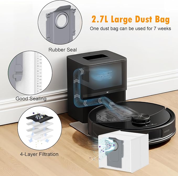 26 Pack Replacement Parts for Roborock Q10 S5/S5+/Q10 X5/X5+ Robot Vacuum | 2 Main Brushes 6 Side Brushes 4 HEPA Filters 6 Mop Pads 6 Dust Bags 1 Cleaning Brush 1 Screwdriver