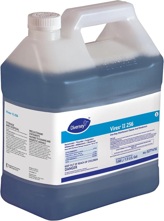 VIREX Diversey II 256 Disinfectant Cleaner Command Center, 1.5 gal | One Step Cleaning, Fast Contact Time, Controls Odors, Cost Efficient 1:256 Dilution, Multi Surface Use