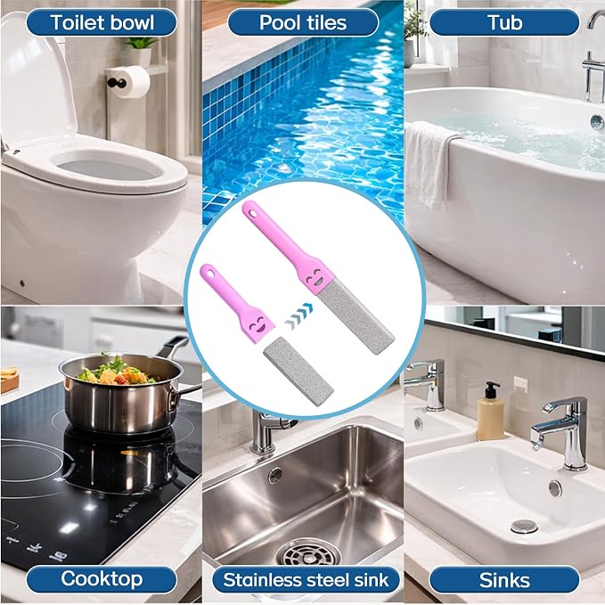 Pumice Stone for Toilet Bowl Cleaning, Toilet Cleaner, Powerfully Cleans Hard Water Rings, Calcium Buildup and Stains, Suitable for Cleaning Toilets, Bathroom