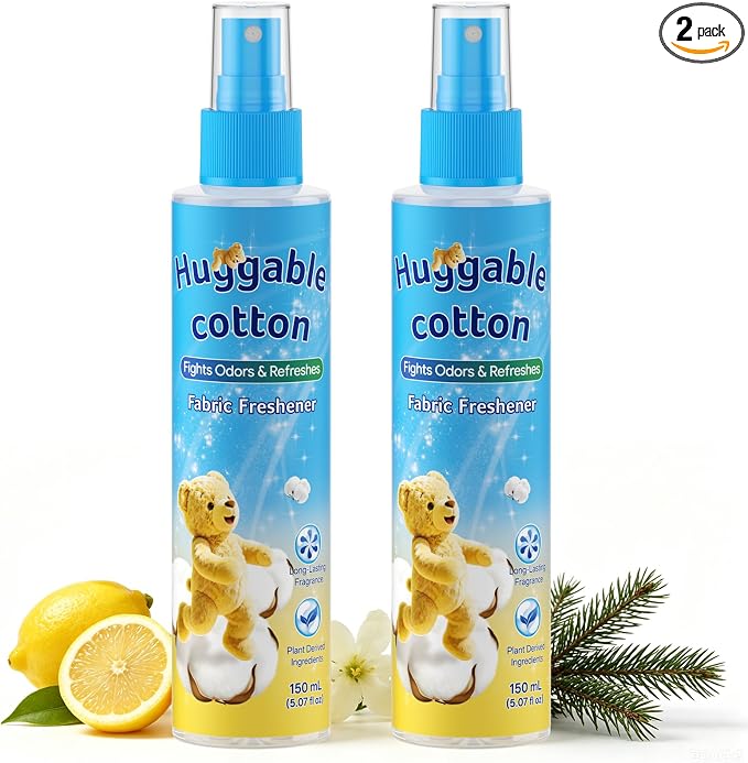 Fabric Freshener Odor Eliminator Spray, Travel Size, 5.07 oz 2 Pack | Alcohol-Free, Kids & Pets Safe, Fine Mist, No Water Stains, Freshens Clothes, Couch & Bedding, Long-Lasting Cotton Soap Scent