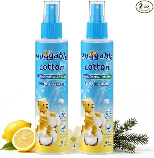Fabric Freshener Odor Eliminator Spray, Travel Size, 5.07 oz 2 Pack | Alcohol-Free, Kids & Pets Safe, Fine Mist, No Water Stains, Freshens Clothes, Couch & Bedding, Long-Lasting Cotton Soap Scent