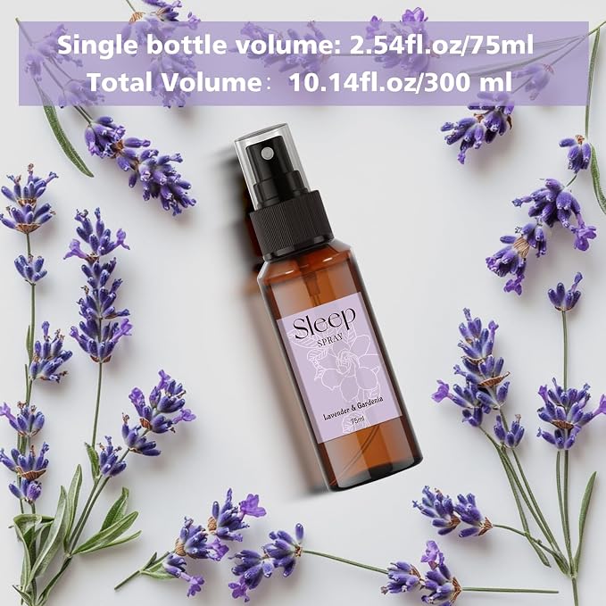 SCENTORINI Sleep Spray, 10.14 oz Pillow Lavender Spray for Sleep Calming | Lavender Essential Oil, 4 Pack Relaxing Aromatherapy Mist for Bedding, Liners, Sheets, Room Spray Air Freshener
