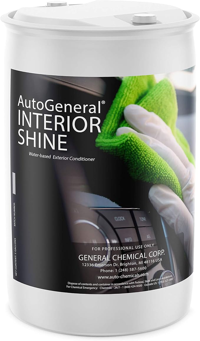 AutoGeneral Interior Shine Car Polish - Auto Detailing - Shine and Protect Car Vinyl, Plastic, and Rubber - Commercial & Residential Use - 55 Gallon Drum