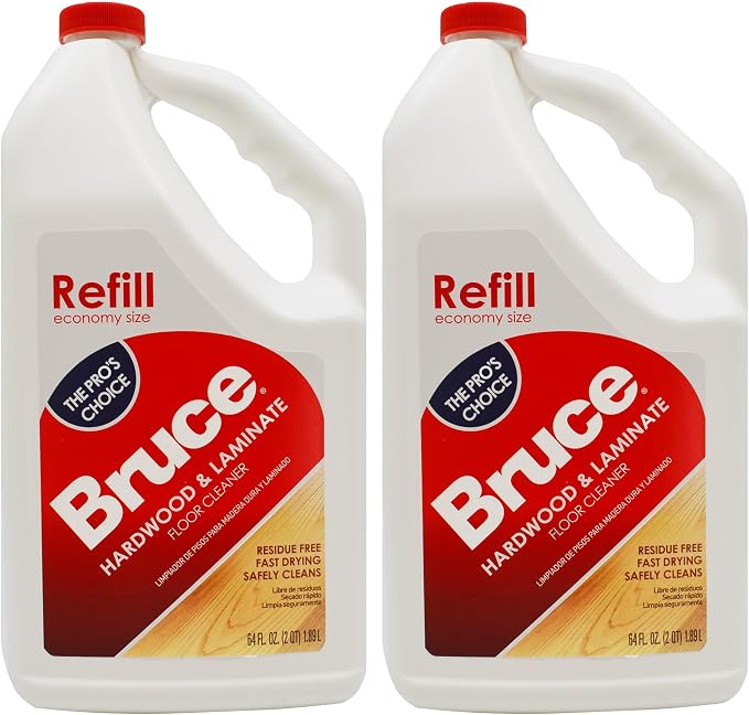 Bruce Hardwood and Laminate Floor Cleaner for All No-Wax Urethane Finished Floors Refill 64oz (Pack of 2)